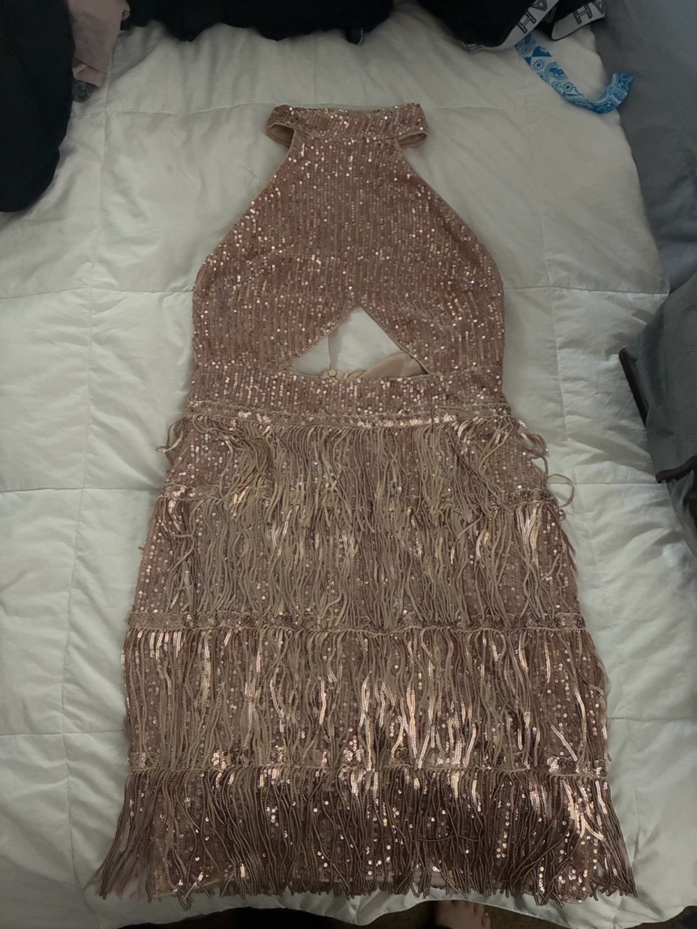 SHEIN Blush Beige Satin Dress